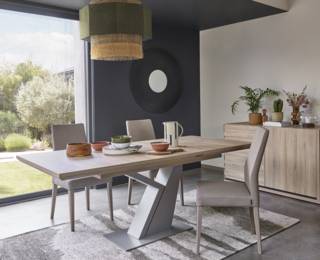 Table pied gris “Y” avec allonge Setis